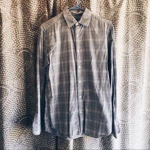 GAP men’s grey striped button up shirt S